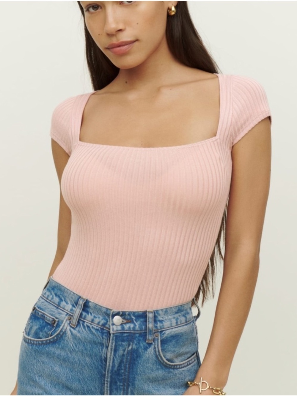 Reformation Bardot knit top